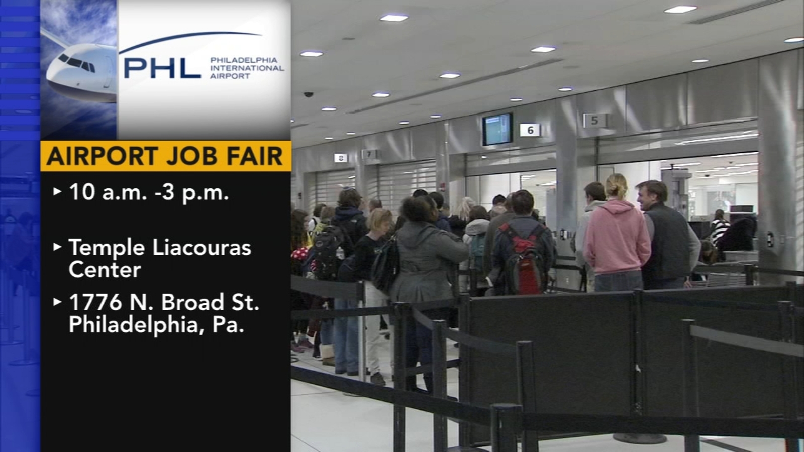 Philadelphia International Airport job fair at Liacouras Center 6abc