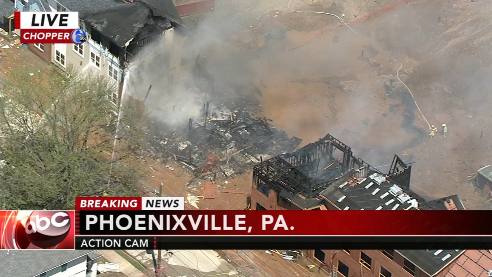 Building destroyed by fire in Phoenixville, Pa. - 6abc Philadelphia