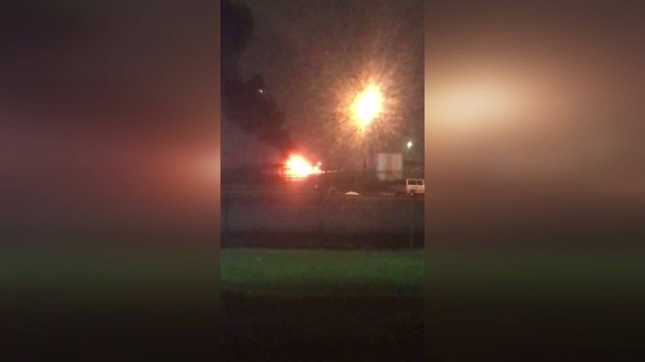 Flames and black smoke seen coming from plant in La Porte
