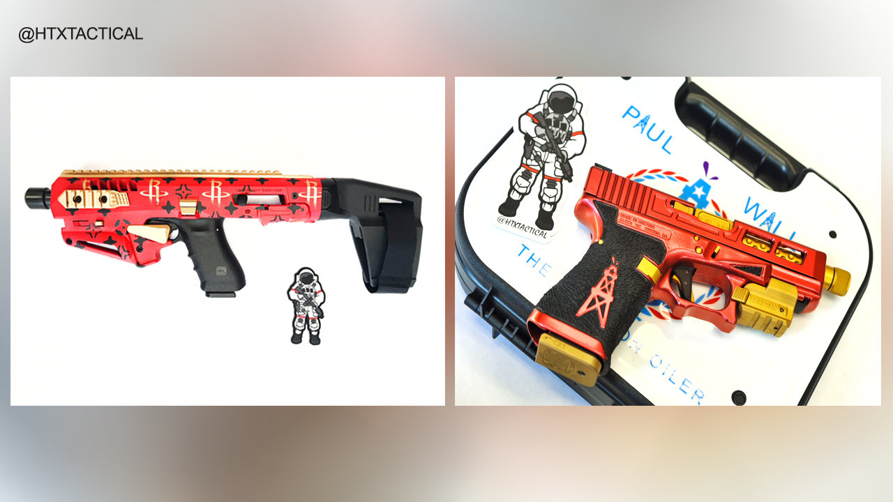 Paul Wall gets custom Rockets-themed gun