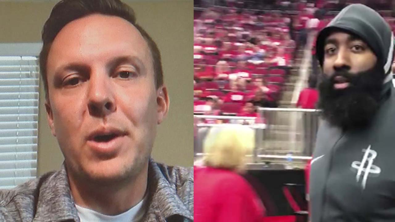 Heckler talks about getting phone slapped by James Harden