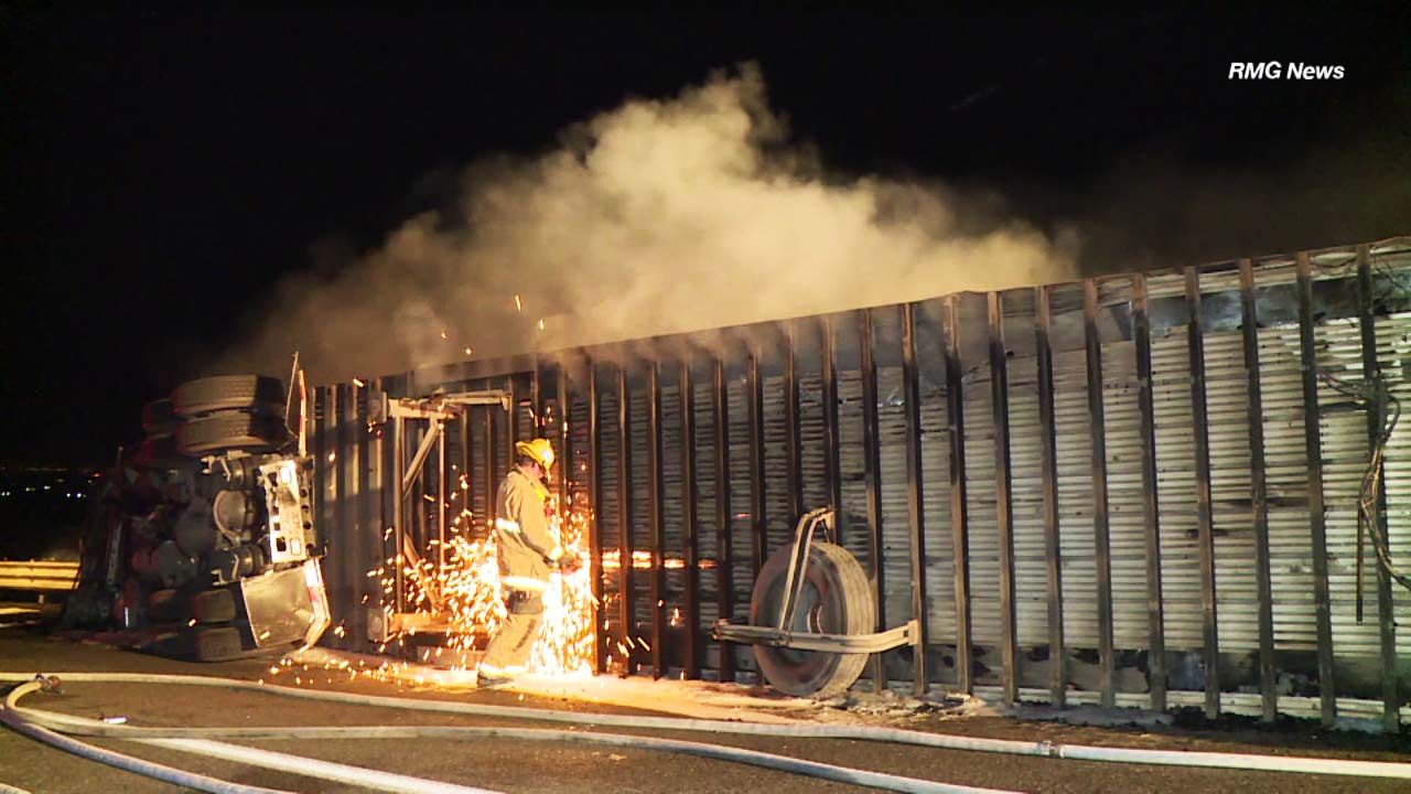 All lanes reopened on 5 Fwy in Grapevine after fiery crash