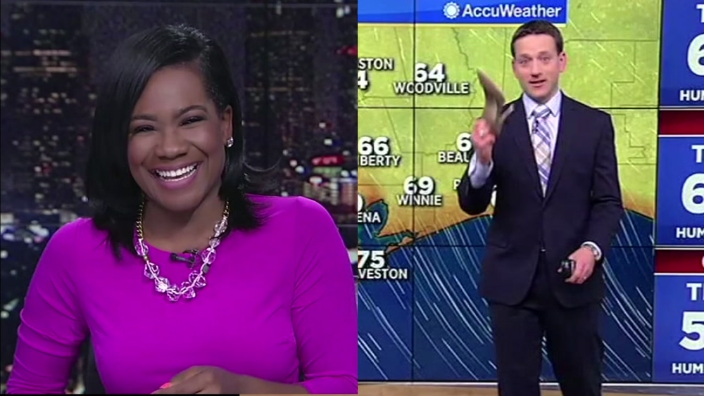 Travis dodges Samica's high heel in funny TV moment