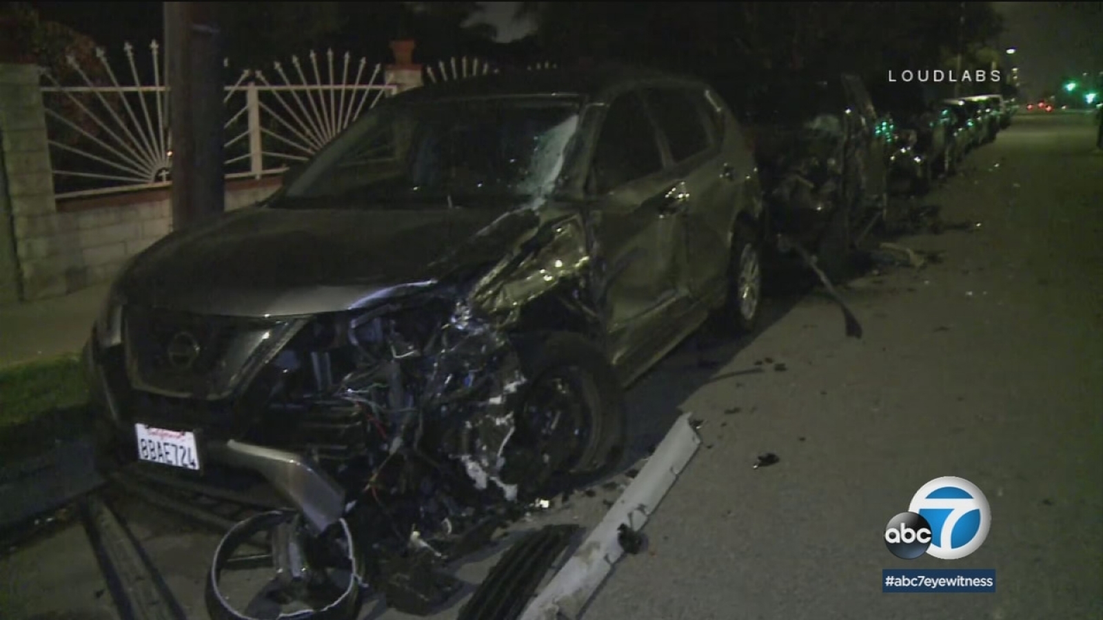 Driver slams into as many as 7 parked vehicles in Granada Hills; no