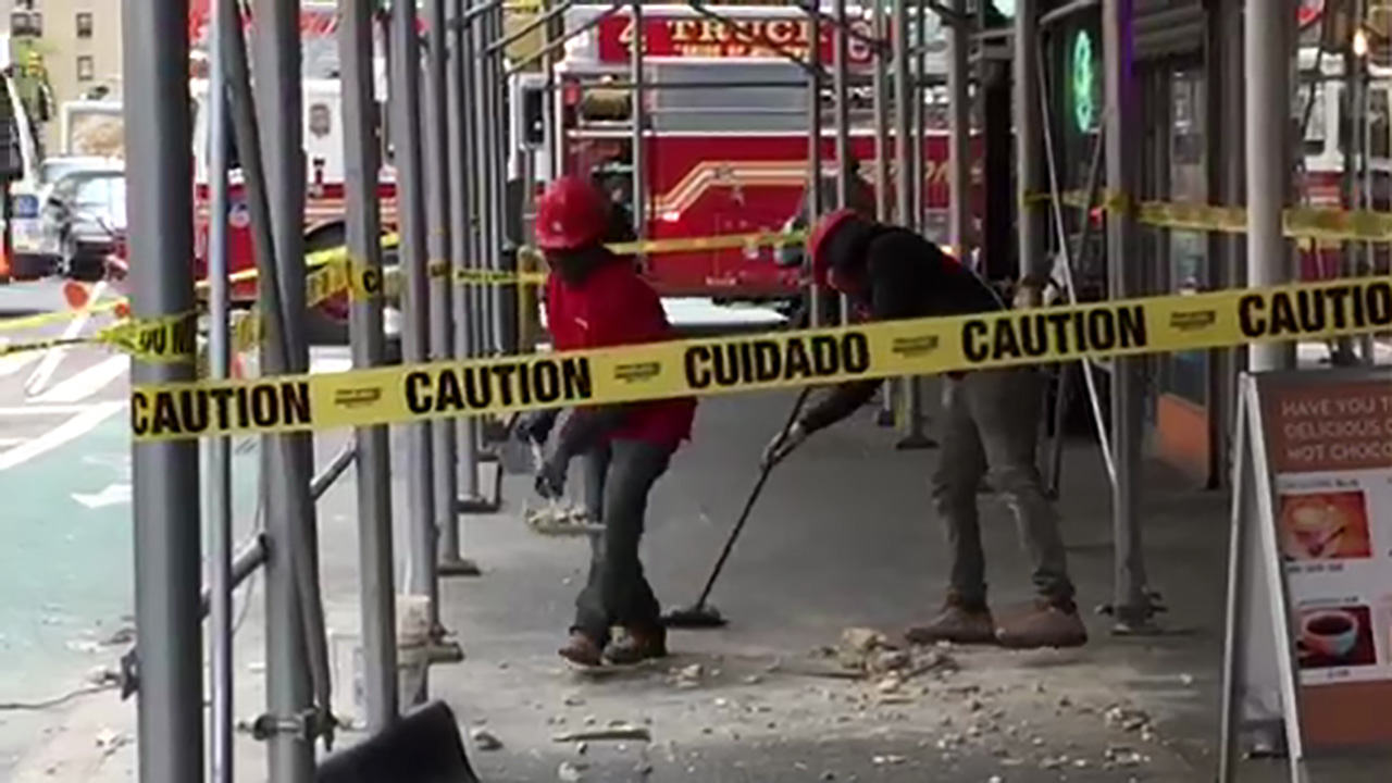 72-year-old man struck by bricks that fell from Manhattan high-rise