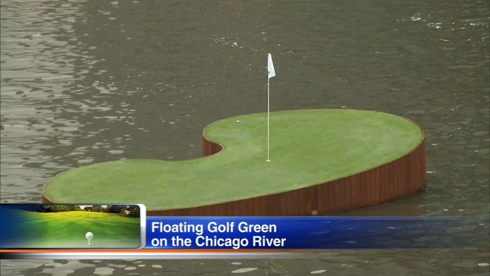 Toni Kukoc, Danielle Kang take aim at floating golf green in Chicago River