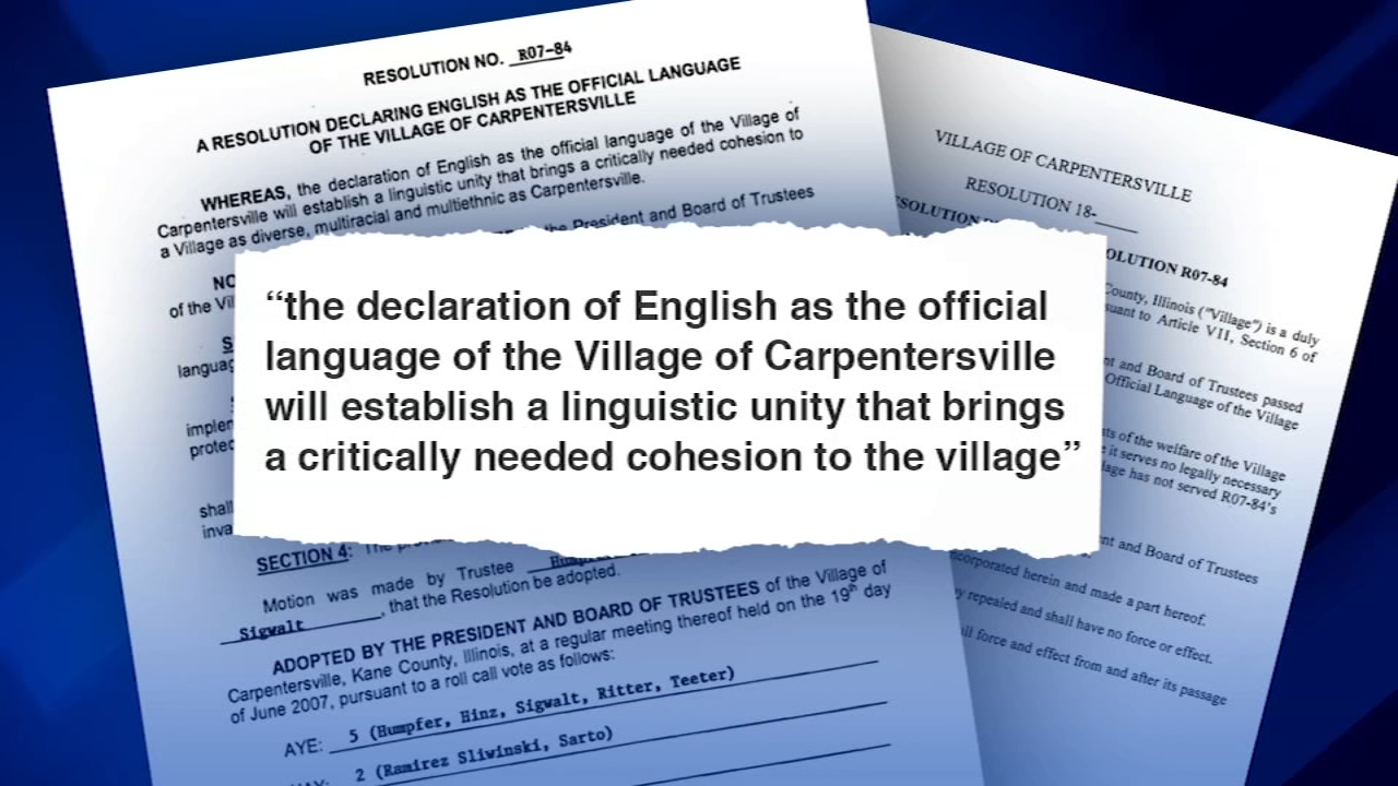 Carpentersville board to vote on repeal of resolution designating English as official language