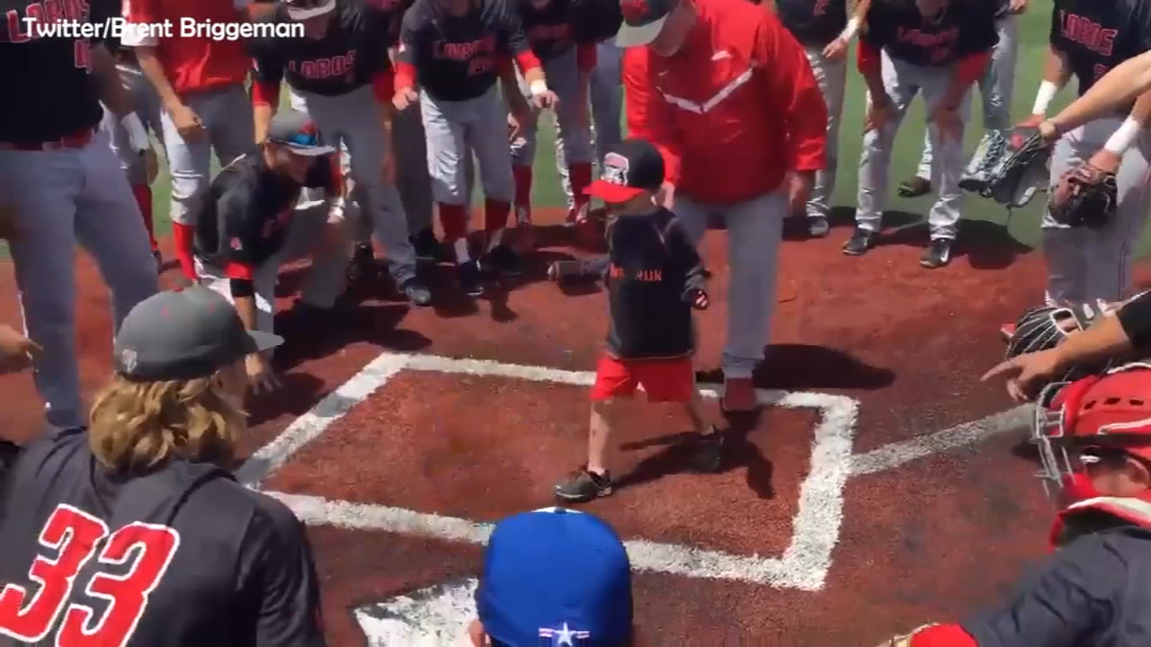 9 year old hits home run