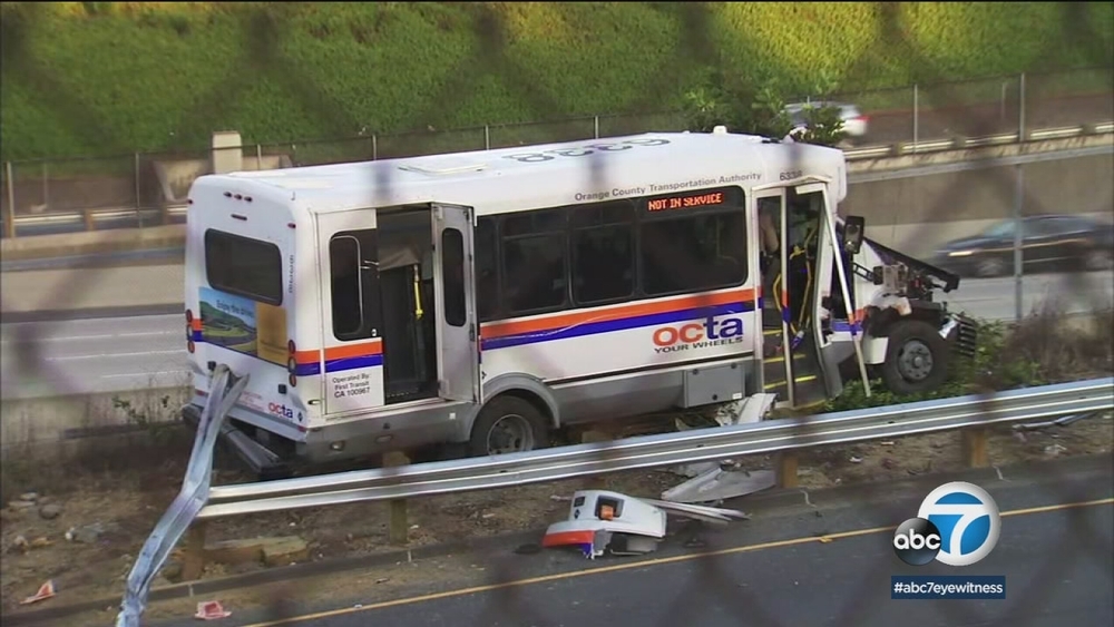 Suspect steals OCTA bus, crashes it during chase into Costa Mesa