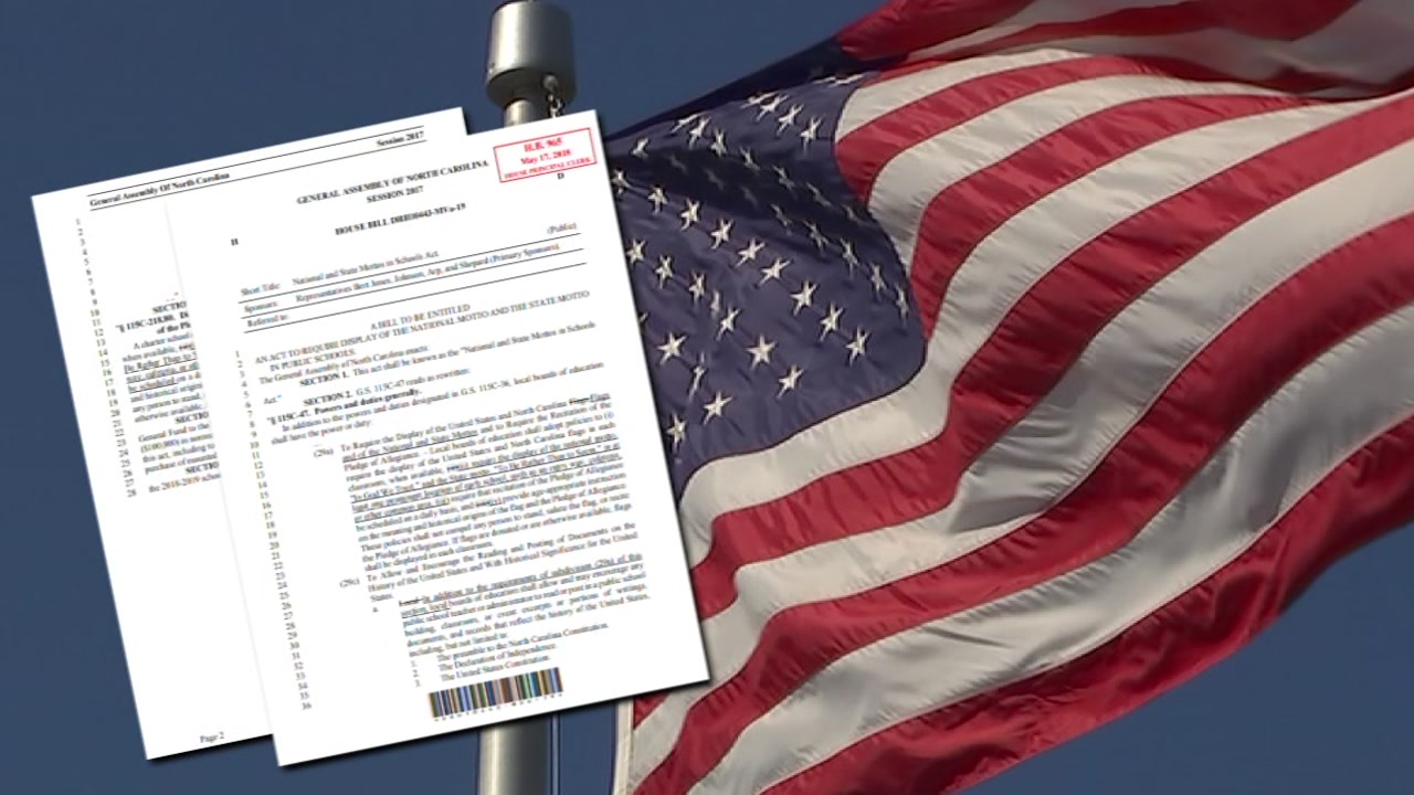 NC schools would be required to display 'In God We Trust' under proposed bill
