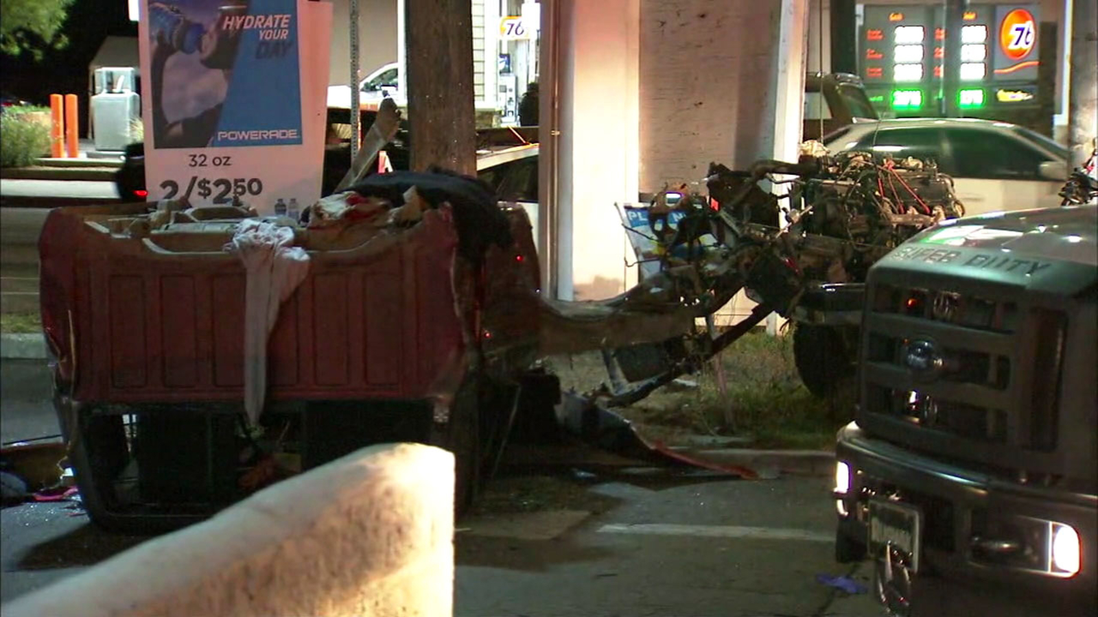 Driver hospitalized, pickup truck destroyed in Chatsworth vehicle crash