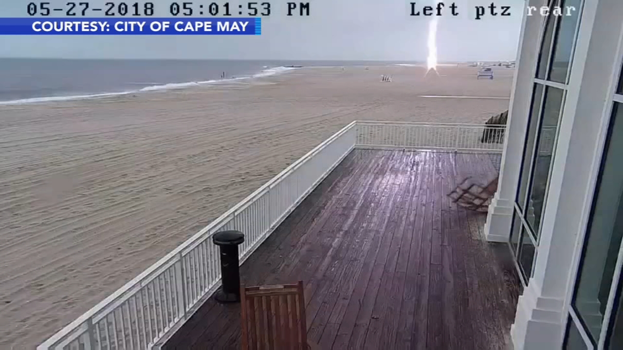 Lightning strikes Cape May life guard stand