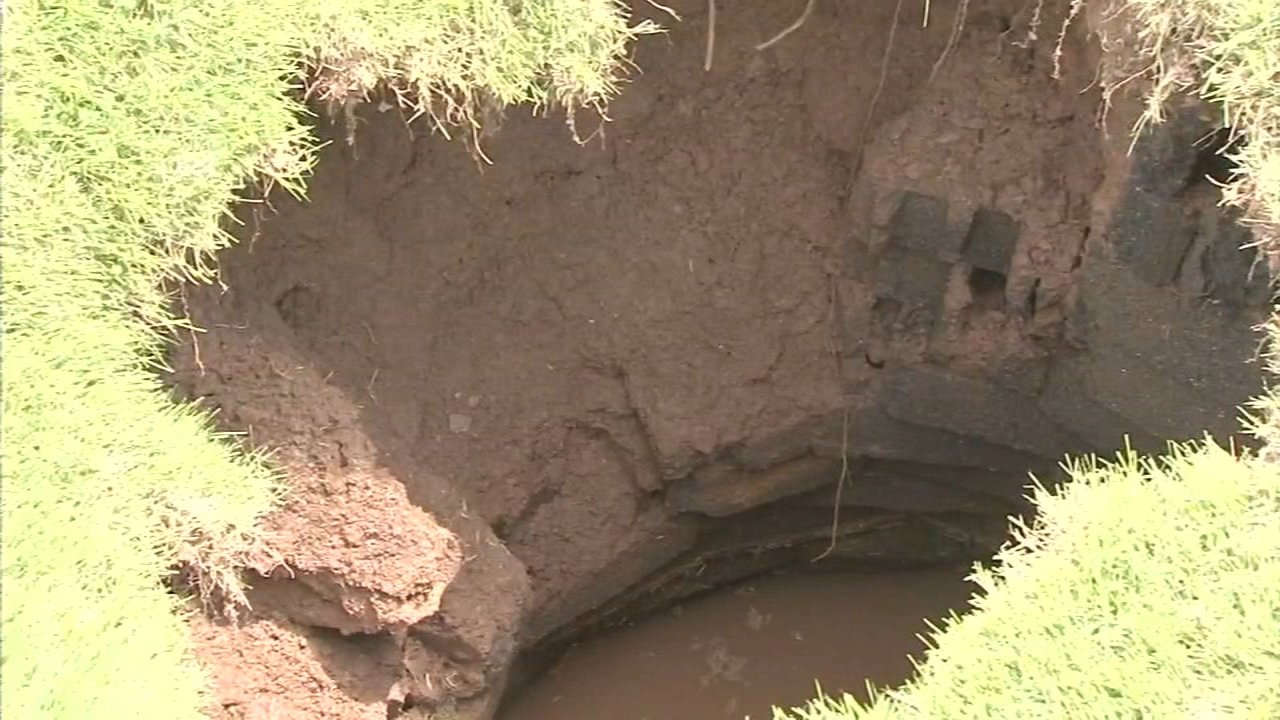 Sinkhole appears behind Phoenixville home