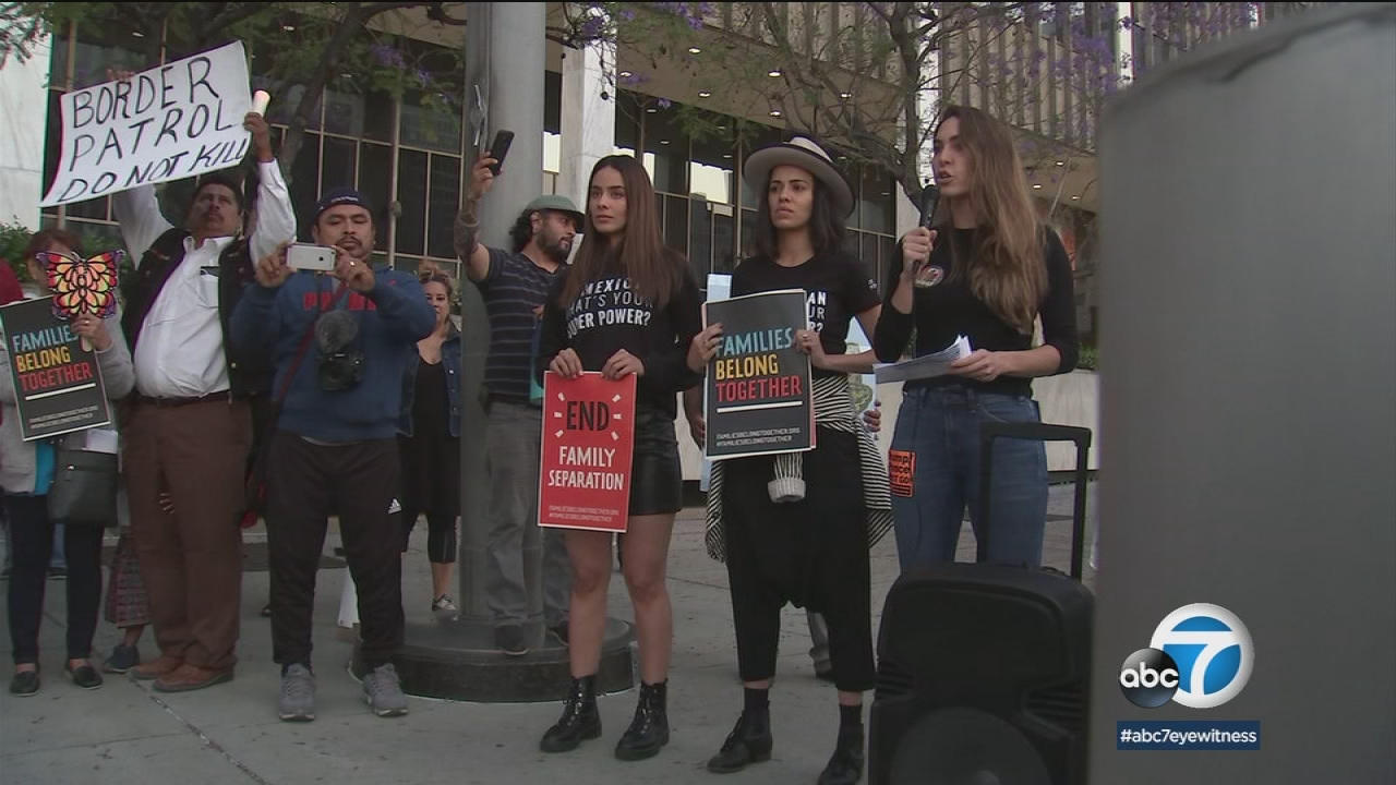 Protest forms in DTLA over Trump admin's separation immigration policy