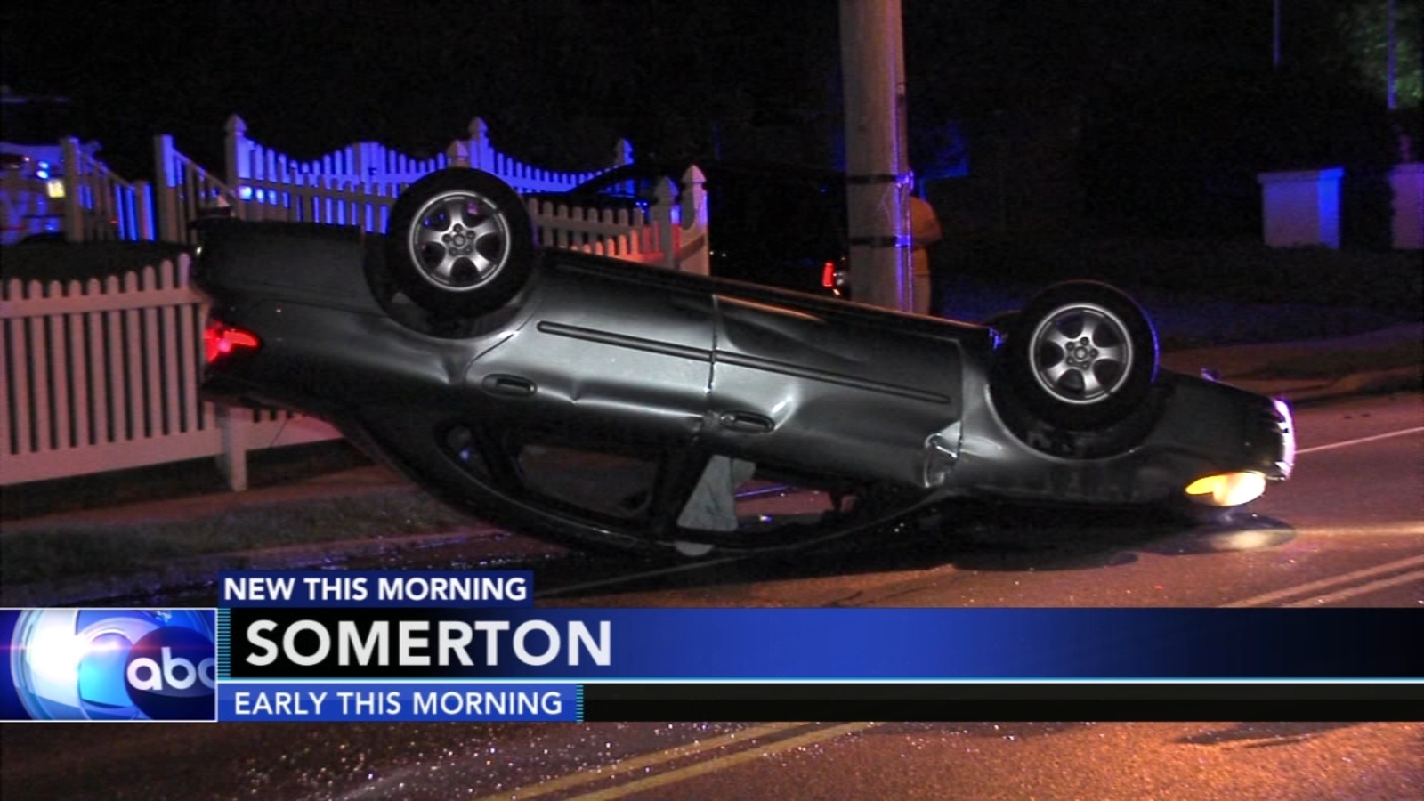 Driver rescued from overturned car in Somerton section of Philadelphia