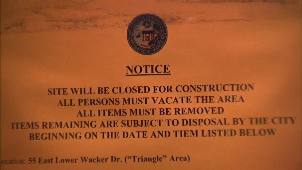 Homeless to be evicted from portion of Lower Wacker known as "Triangle"