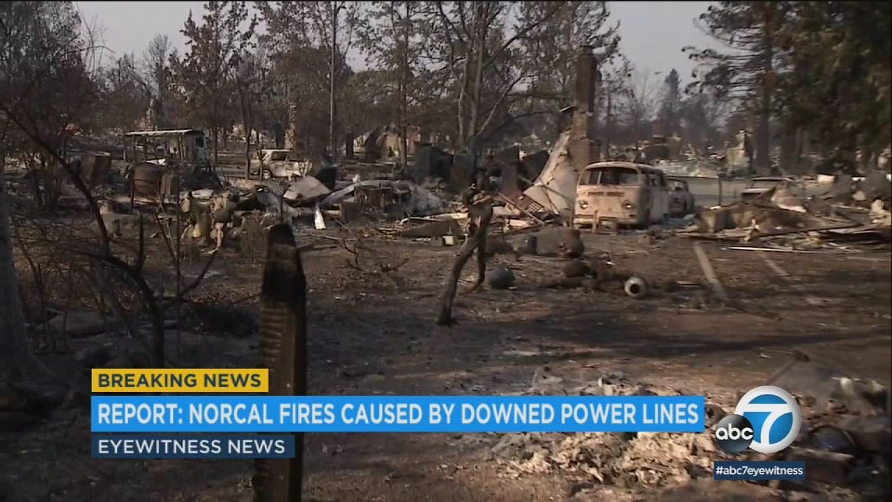 Downed power lines sparked deadly California fires, officials say