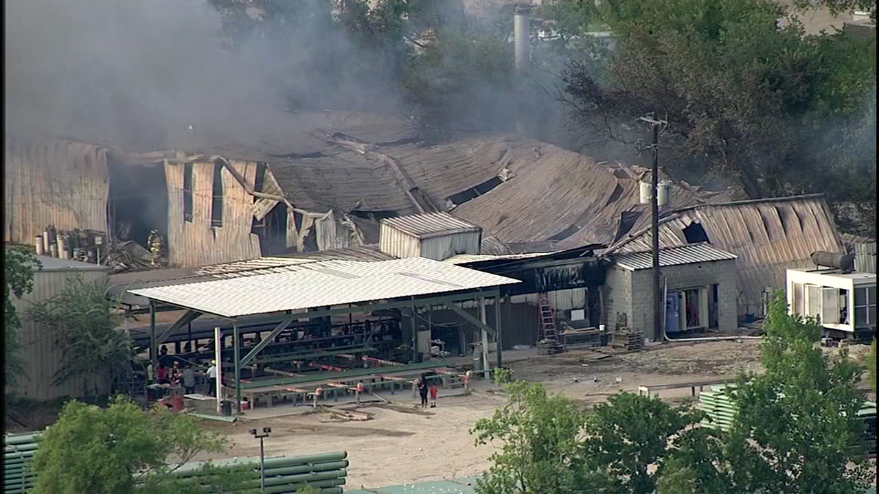 Firefighters battling warehouse fire in north Houston