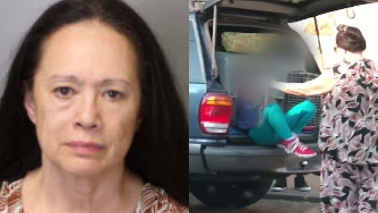Woman drove kids in pet kennels, police say