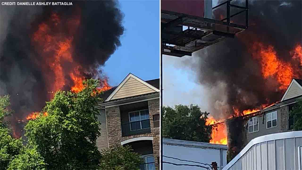 Multi-alarm fire tears through Norristown apartments