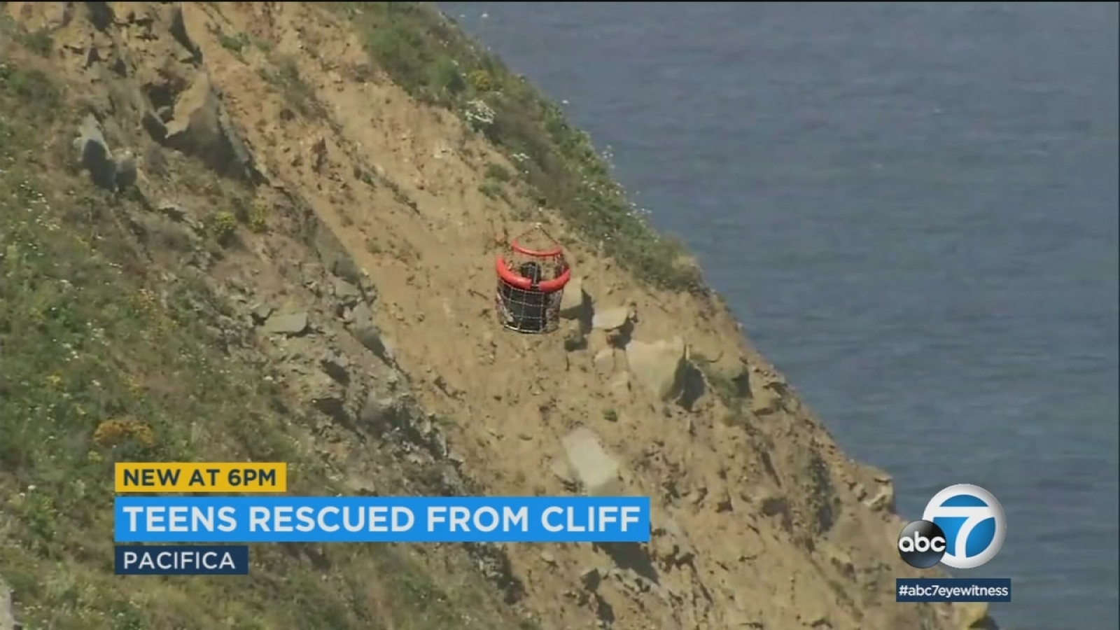 3 airlifted from Northern California beach cliff ABC7 Los Angeles