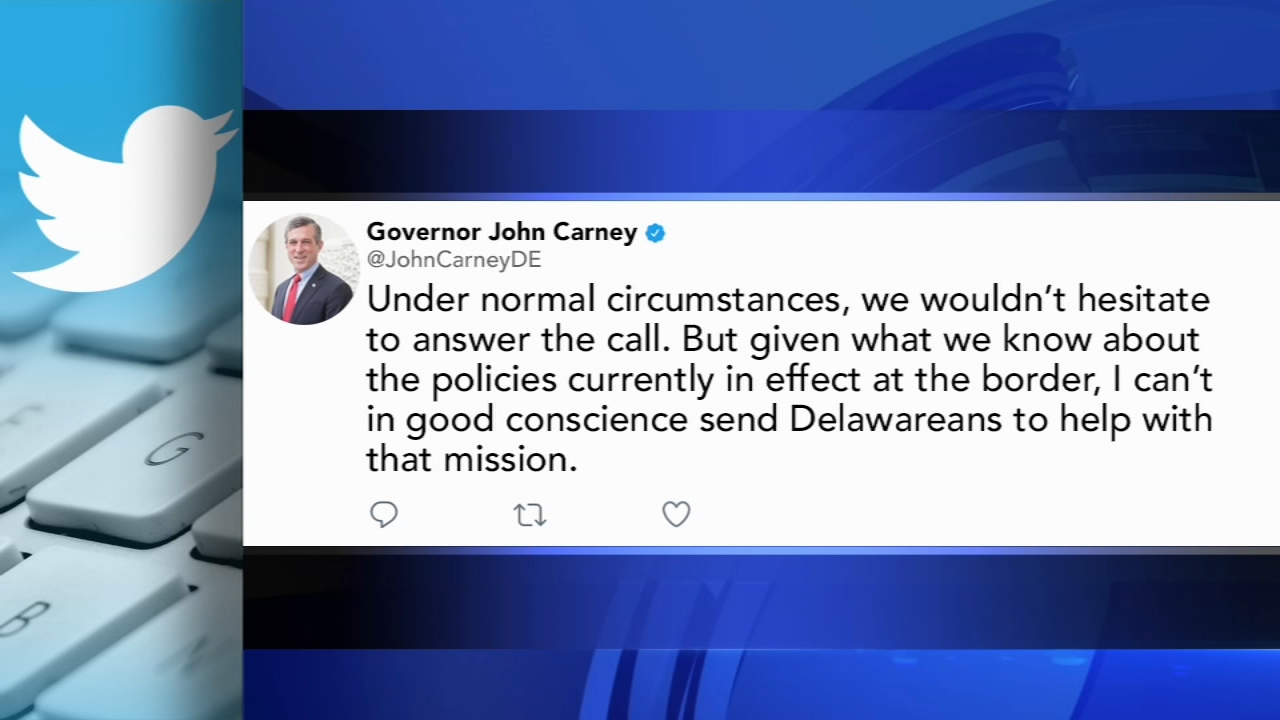 Del. governor turns down request to send Guard to border