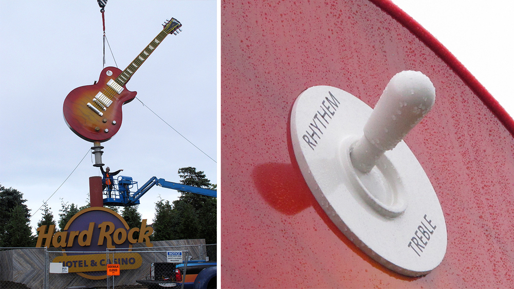Misspelling on Hard Rock's giant guitar in Atlantic City