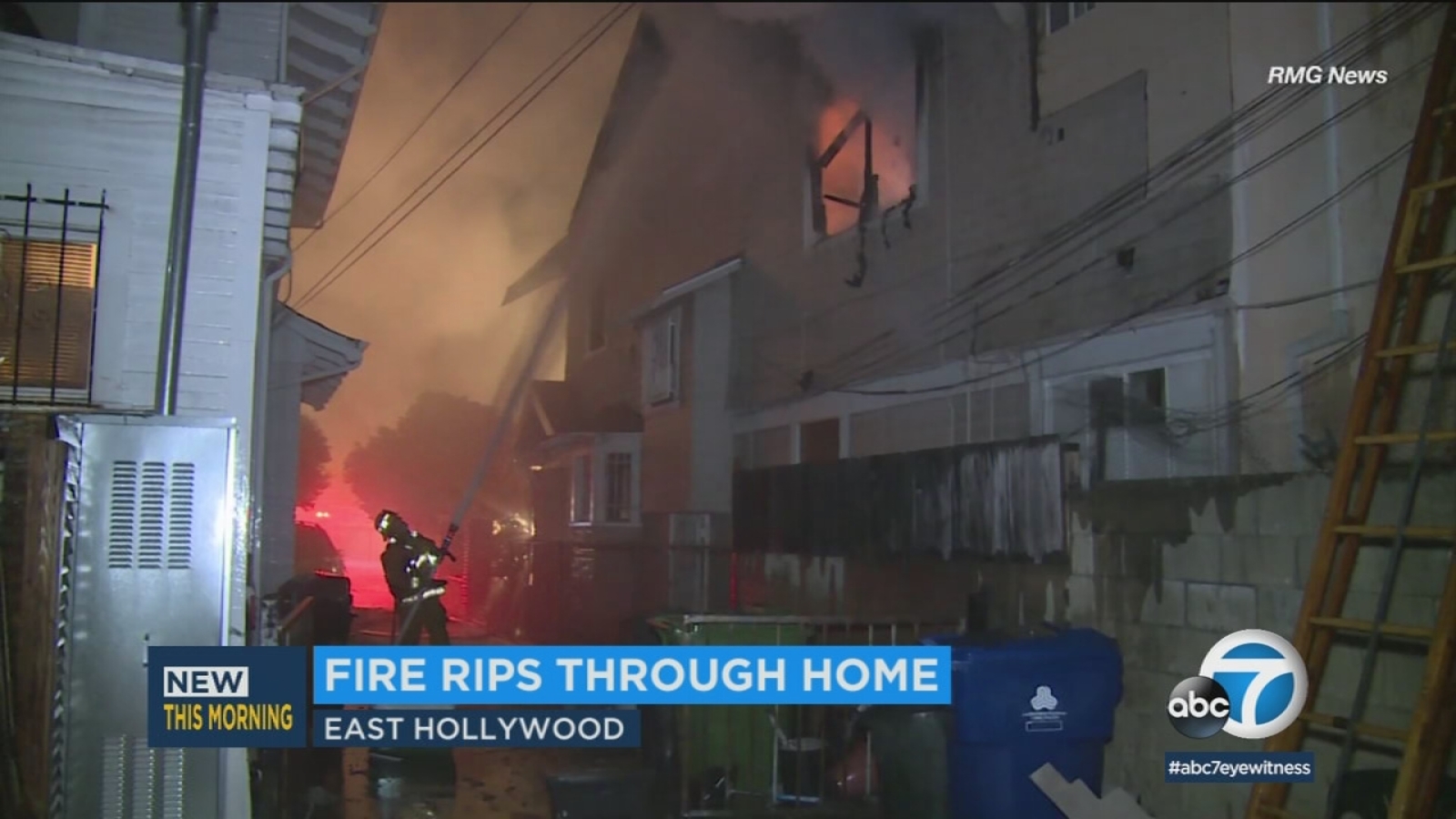 Fire rips through 13-bedroom home in East Hollywood - ABC7 Los Angeles