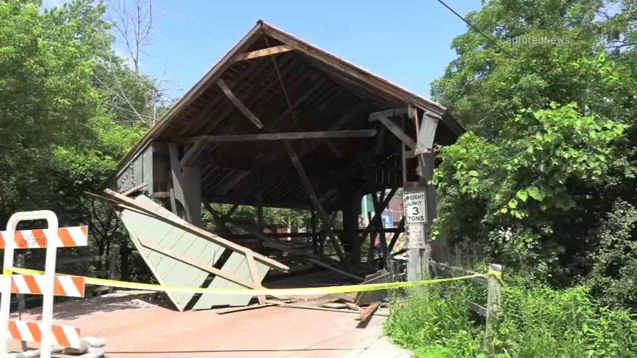Covered bridge in Long Grove majorly damaged days after historic landmark designation