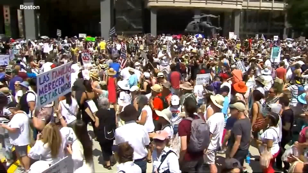 Protesters gather across the country to criticize Trump's immigration policy
