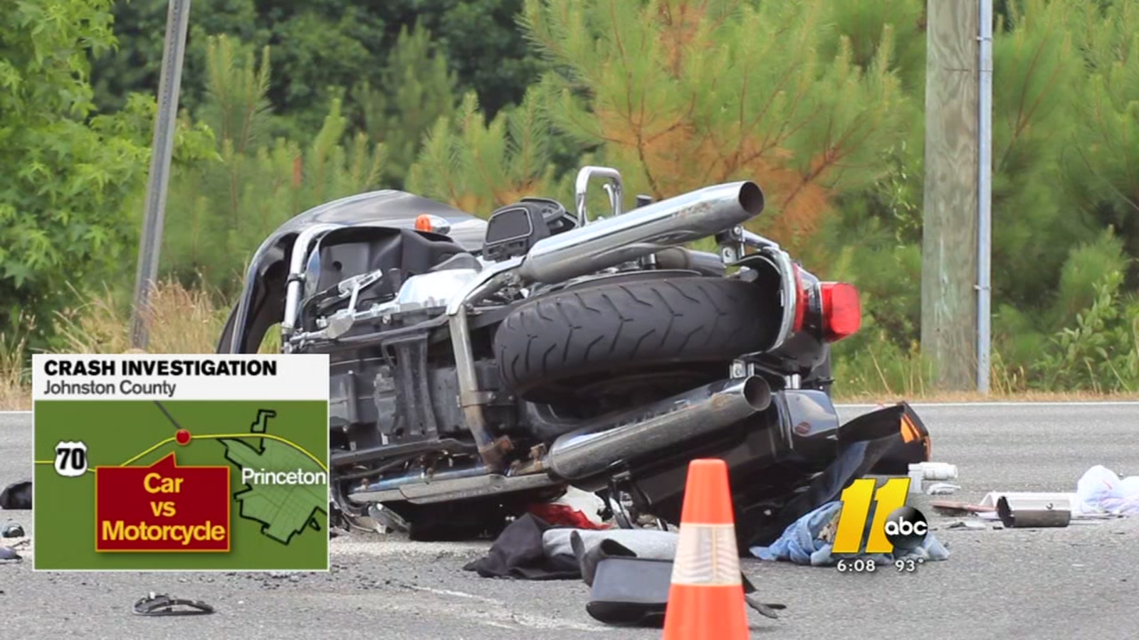 US 70 reopens after SUV collided with motorcycle near Princeton ABC11
