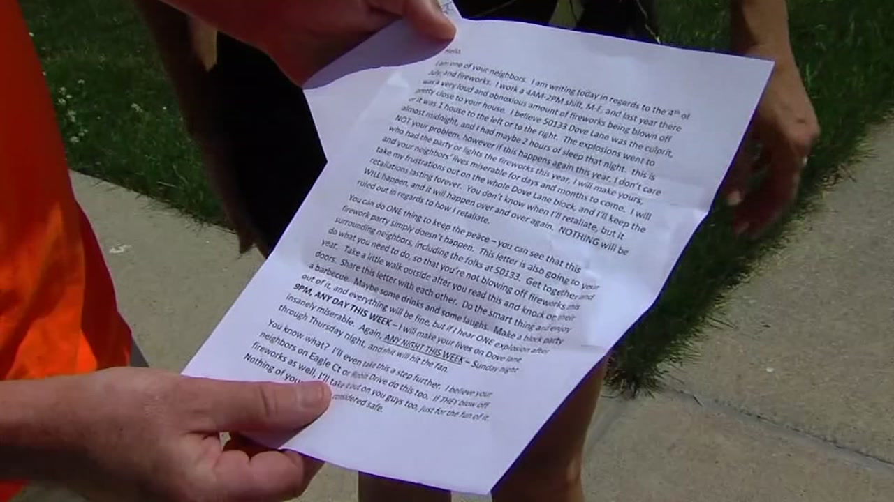 Resident threatened over use of fireworks