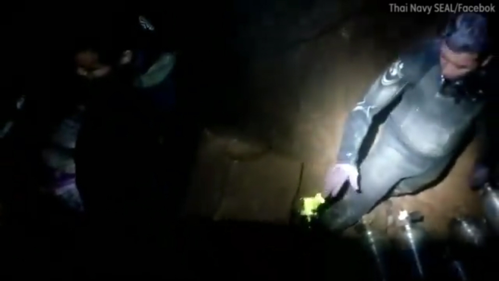 Raw video shows rescue efforts for Thai youth soccer team lost in cave