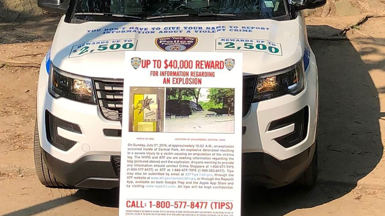 Reward at $40,000 in unsolved Central Park explosion
