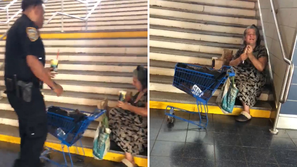 NYPD officers sing 'Happy Birthday' to homeless woman