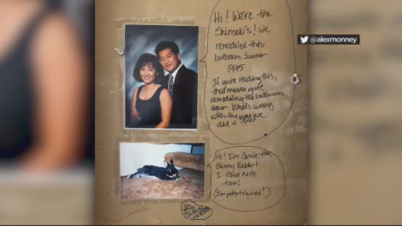 San Jose couple finds 23-year-old note hidden in their bathroom