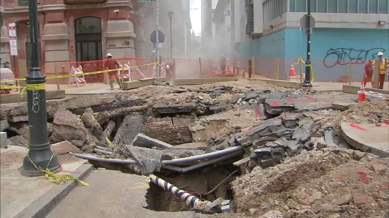 Cleanup continues after Center City water main break