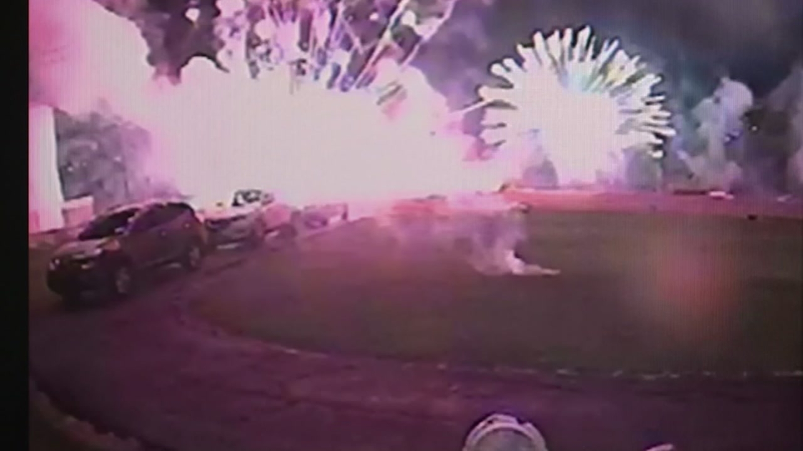 Surveillance video captures explosion during Oklahoma fireworks show