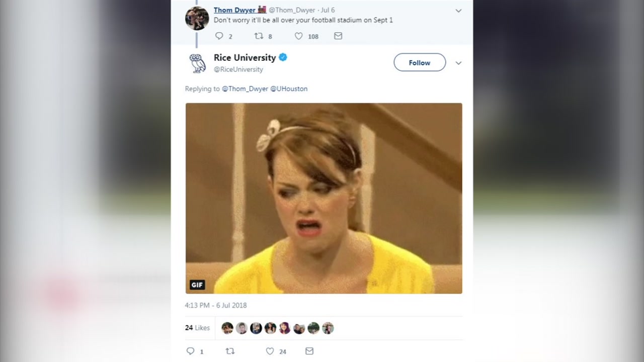 rice and university of houston battle it out on twitter