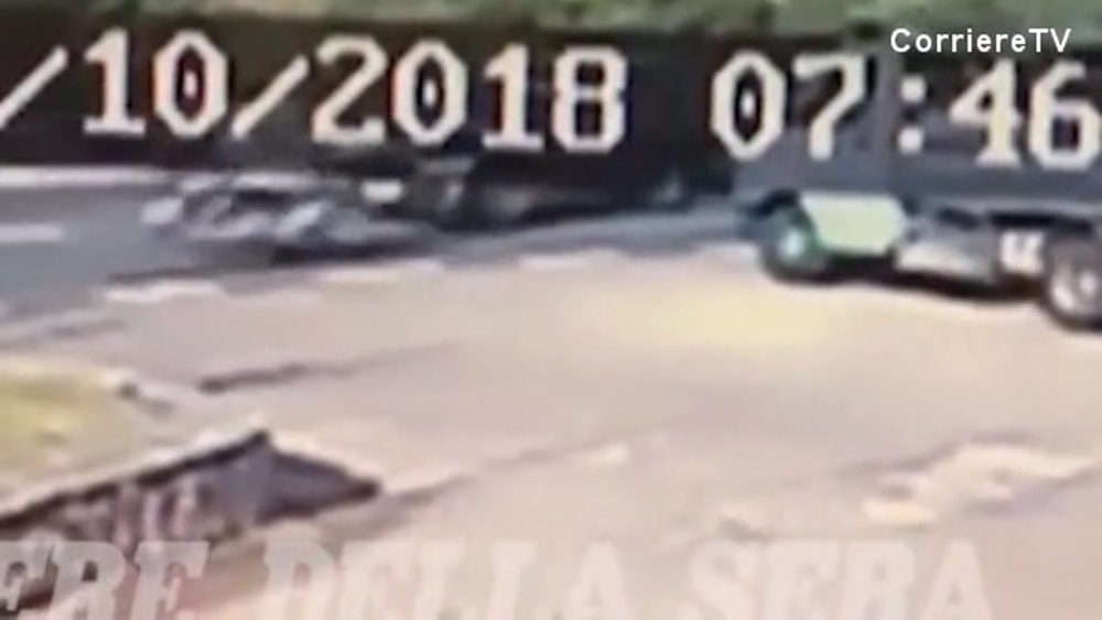 Surveillance video shows George Clooney motorcycle crash in Italy