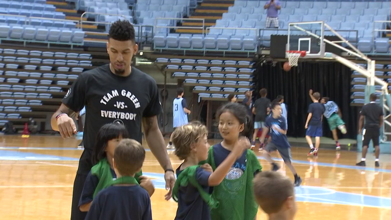 NBA player Danny Green returns to Chapel Hill for youth basketball camp