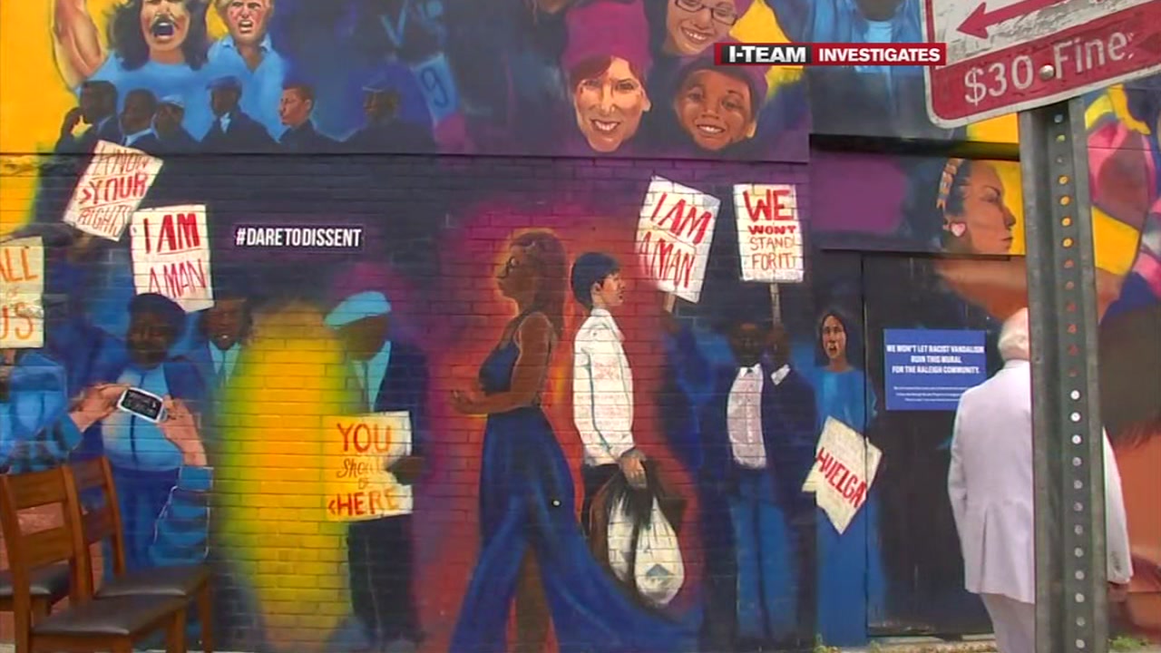 I-Team: Pedestrians still gawking at vandalized ACLU mural laced with anti-Semitic graffiti
