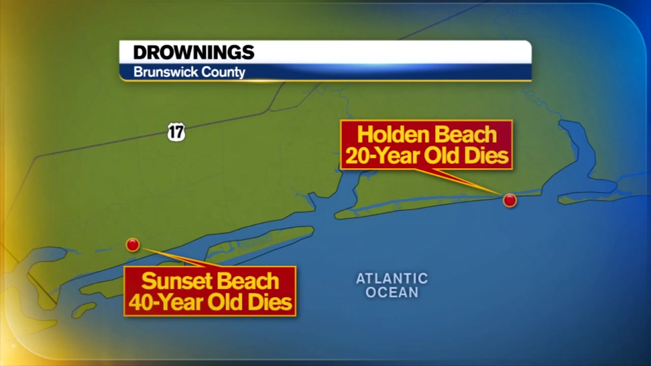 Two people drowned at two different Brunswick County beaches Saturday afternoon.