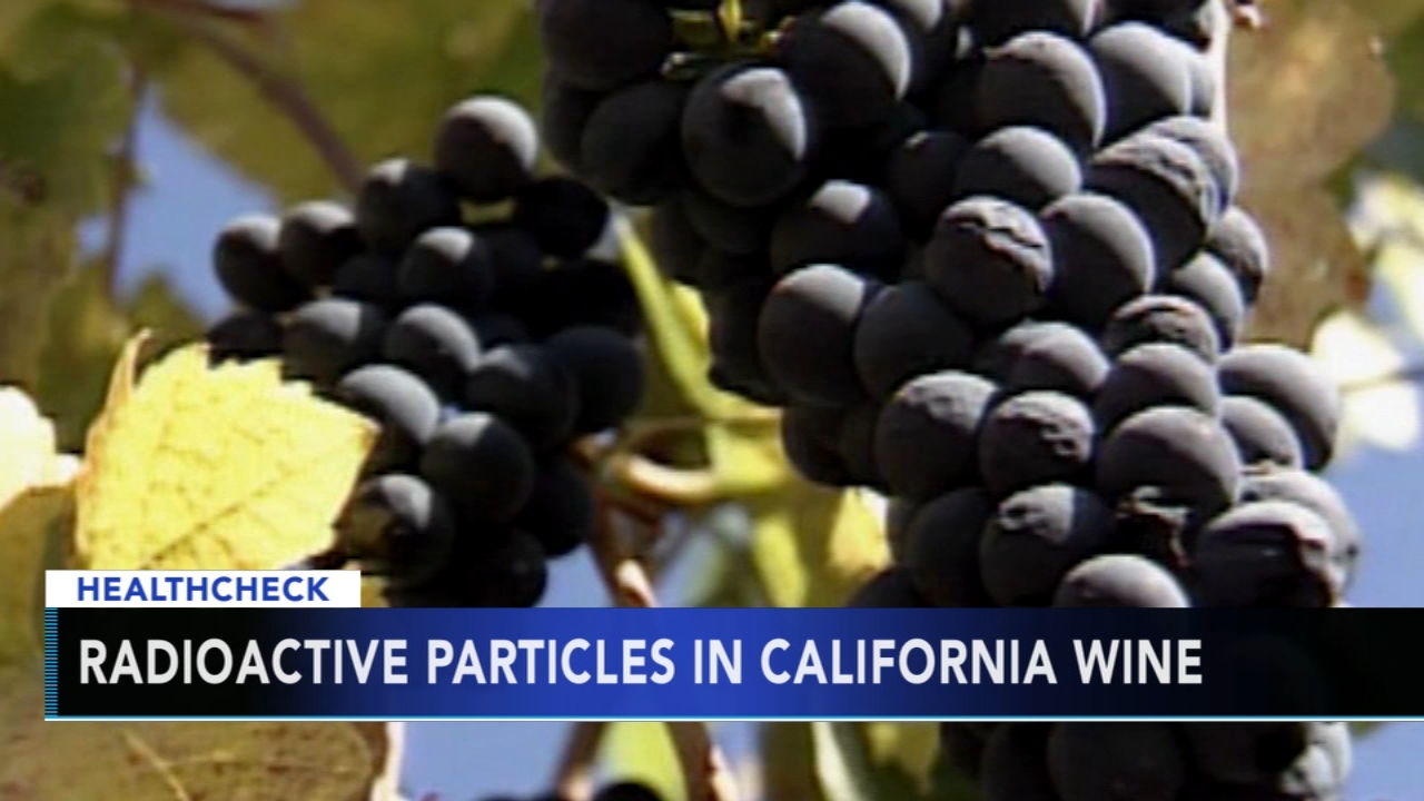 Radioactive particles in California wine