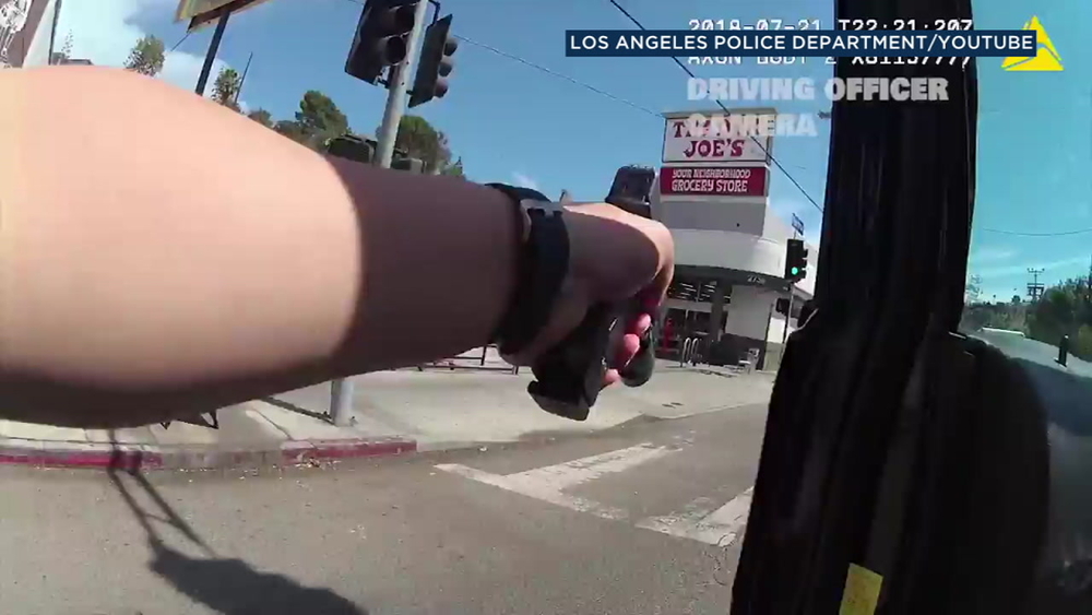 VIDEO: LAPD footage shows chase before Trader Joe's standoff