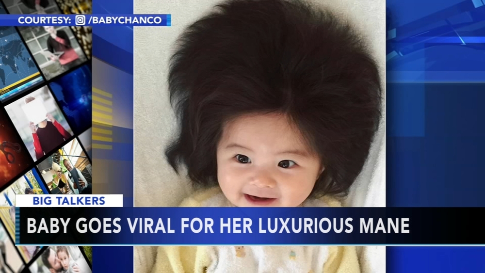 Baby goes viral for her luxurious mane
