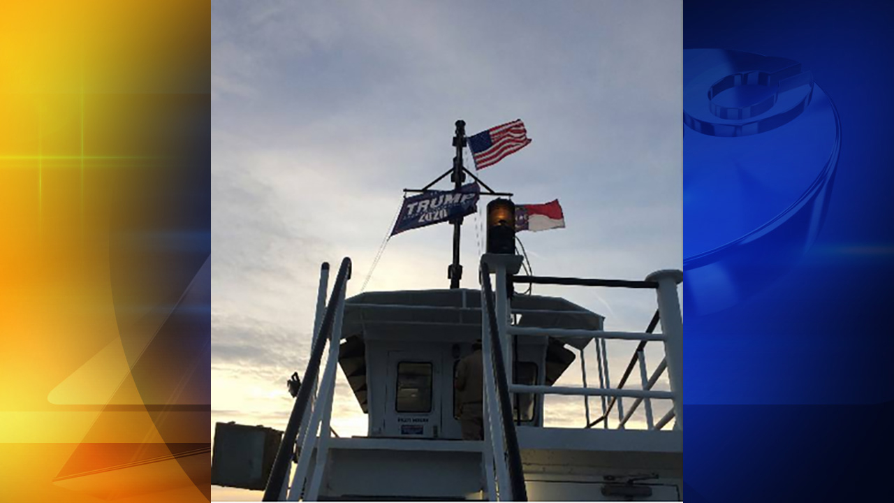NCDOT investigating Trump campaign flag on state-operated ferry