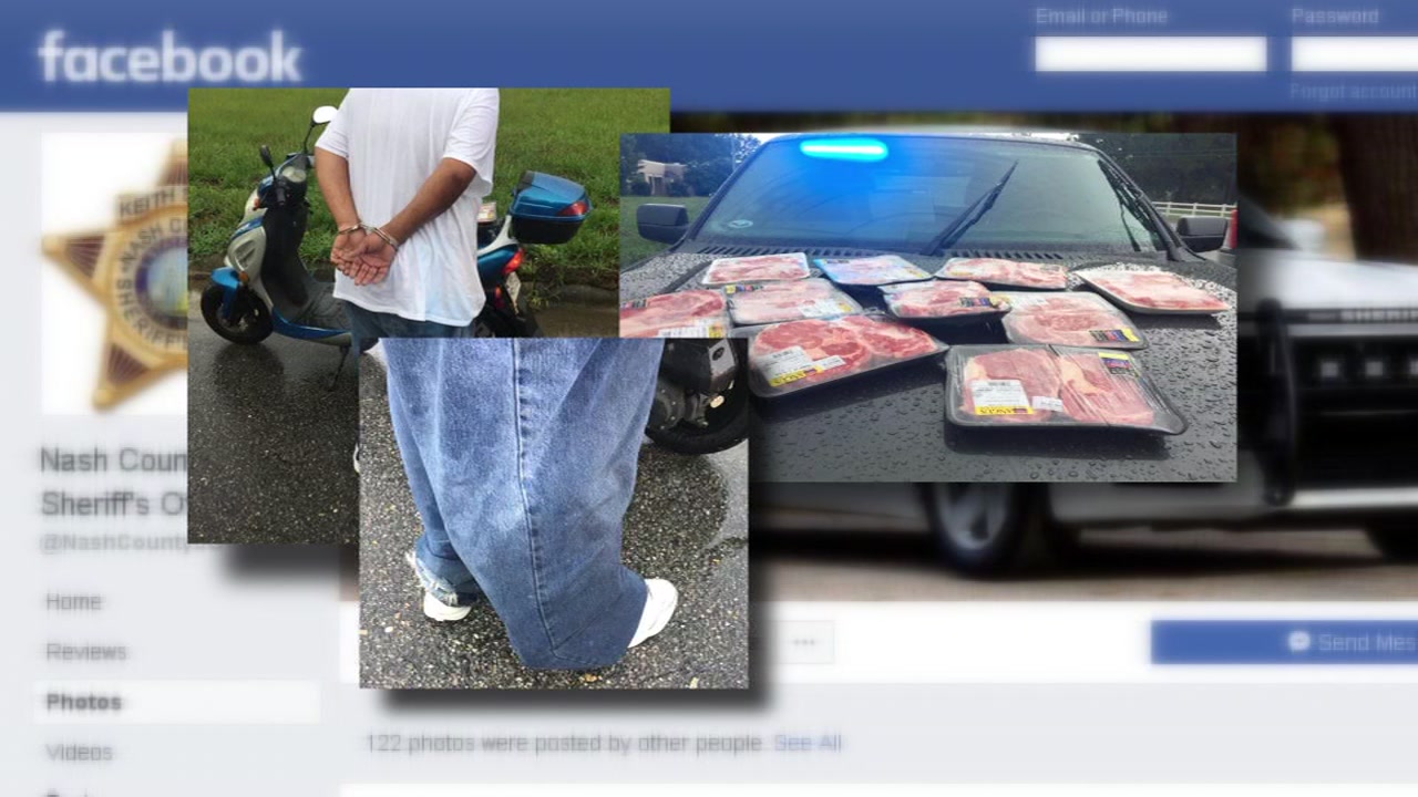 A suspected steak thief made off on a moped but didn't get far.