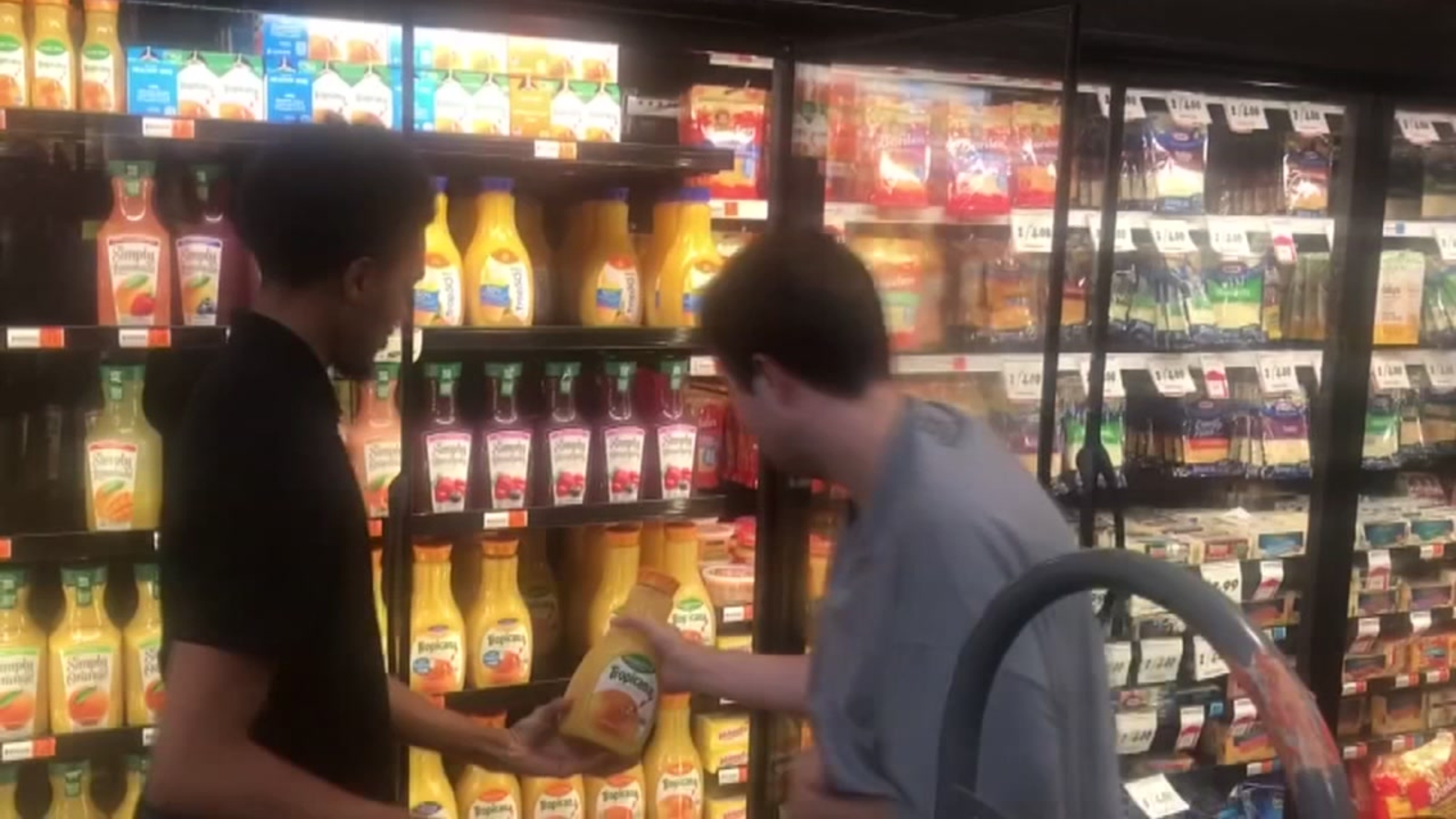 SWEET MOMENT Teen with autism helps grocery store employee restock shelves ABC7 Chicago