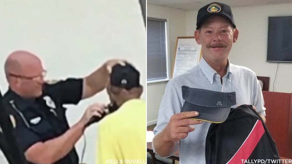 Homeless man gets job after officer helps him shave beard